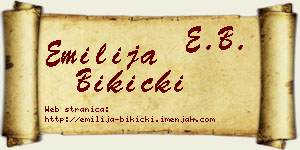 Emilija Bikicki vizit kartica